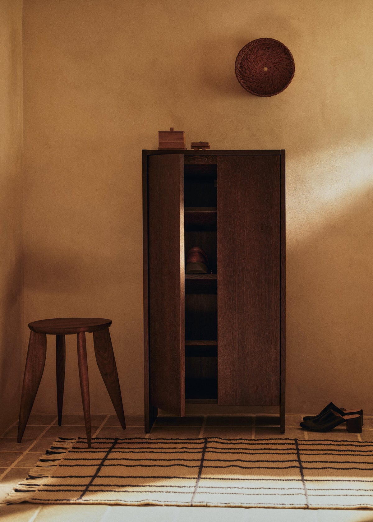 FermLiving Sen Rug Matta, Pergament/Indigo