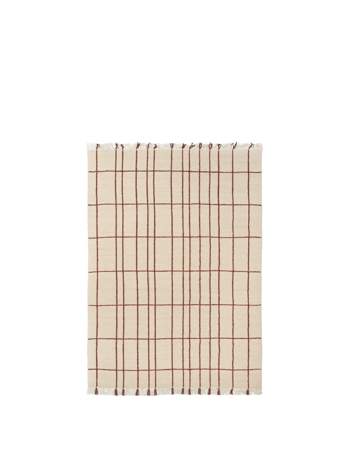 FermLiving Sen Rug Matta, Pergament/Kastanj - 140 x 200 cm - Jacobsen Plus