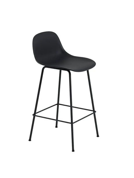 Fiber Barstool tube med rygg från Muuto - Lille / Ochre- black base - Jacobsen Plus