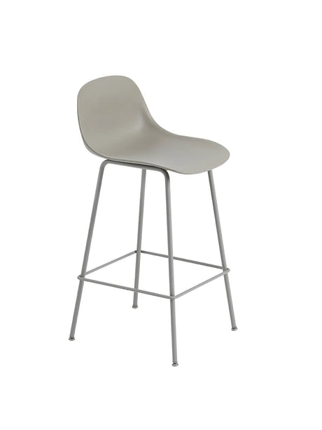 Fiber Barstool tube med rygg från Muuto - Lille / Ochre- black base - Jacobsen Plus