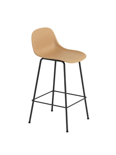 Fiber Barstool tube med rygg från Muuto - Lille / Ochre- black base - Jacobsen Plus