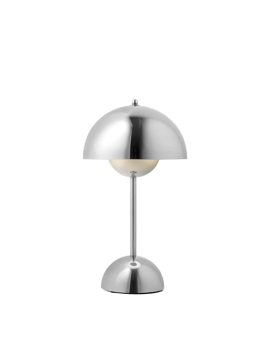 Flowerpot VP9 portabel bordslampa av Verner Panton - Chrome-Plated - Jacobsen Plus