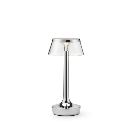 Bon Jour Unplugged – portabel bordlampa från FLOS - Chrome - Jacobsen Plus