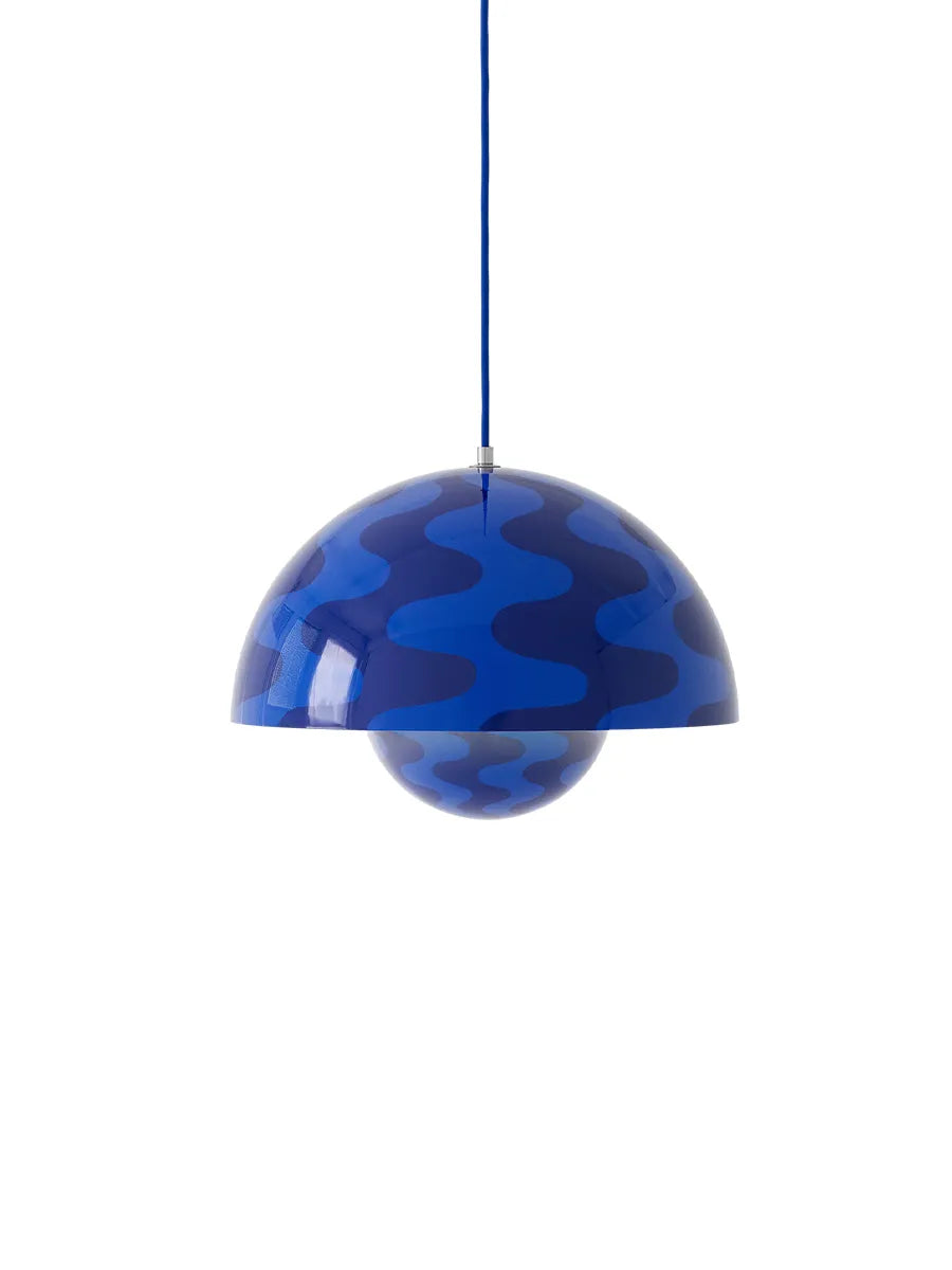 Flowerpot VP7 pendel från Verner Panton - Cobalt Blue & Twilight Blue Pattern - Jacobsen Plus