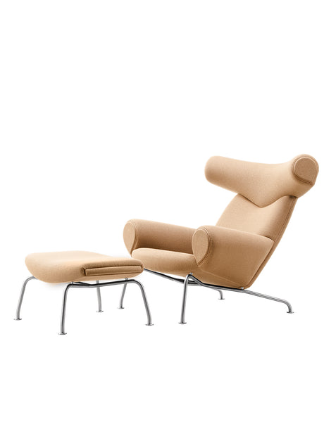 Ox Chair inkl. Pall i Vidar Duo 248 med keder i Vegeta läder av Hans J. Wegner - 1 - Jacobsen Plus