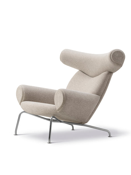 Ox Chair av Hans J. Wegner - Clay 12 tekstil - Borstad rustfrit stål stel - Jacobsen Plus