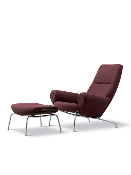 Queen Chair inkl. pall i Vidar 693 med passpoal i Max 93 läder av Hans J. Wegner - 1 - Jacobsen Plus