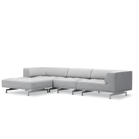 Delphi 450A, 3-personers soffa med pall från Fredericia Furniture - Keiga 0132 / borstad aluminium - Jacobsen Plus