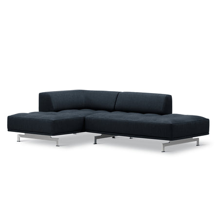 Delphi 450E, 2-sits open end och schäslong från Fredericia Furniture - Keiga 0132 / borstad aluminium - Jacobsen Plus