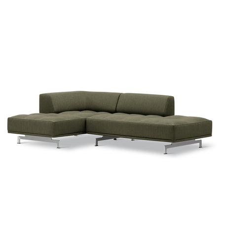 Delphi 450E, 2-sits open end och schäslong från Fredericia Furniture - Keiga 0132 / borstad aluminium - Jacobsen Plus