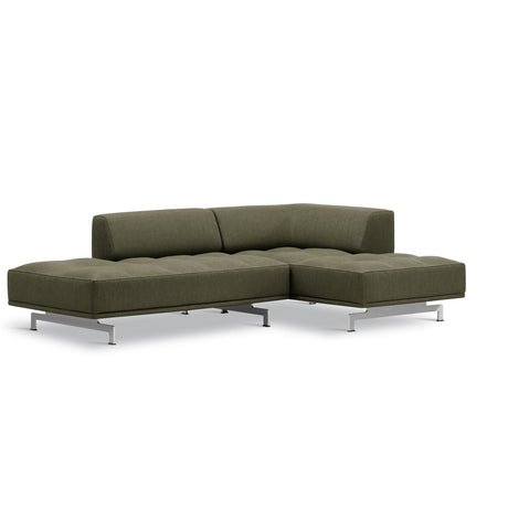 Delphi 450F, 2-sits open end och schäslong från Fredericia Furniture - Keiga 0132 / borstad aluminium - Jacobsen Plus