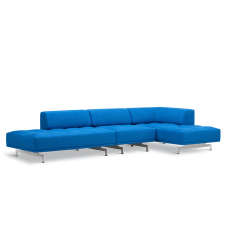 Delphi 450H, 3-sitsig open end och schäslong från Fredericia Furniture - Keiga 0762 / borstat aluminium - Jacobsen Plus