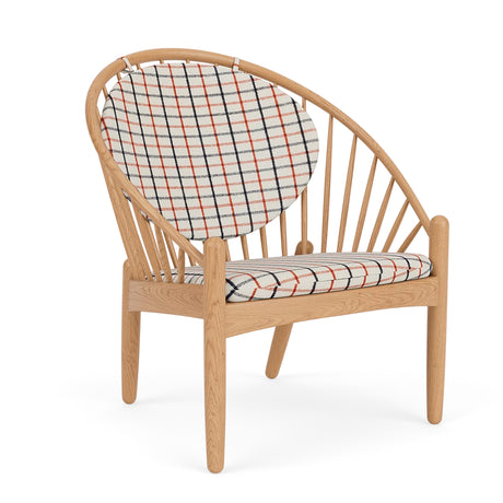 FDB Møbler - J166 Jørna fåtölj av Poul M. Volther - Lackerad eg - Beige (tekstil) - Jacobsen Plus