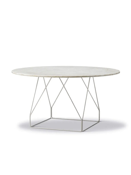 JG Bord Ø140 cm från Fredericia Furniture - Grå linoleum med natur ask kant / Svart stål - Jacobsen Plus