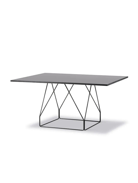 JG Bord 140x140 cm från Fredericia Furniture - Grå linoleum med natur ask kant / Svart stål - Jacobsen Plus