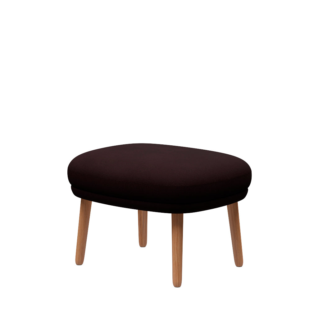 Fri Pall med stomme i ek från Fritz Hansen - Christianshavn - 1142 Dark Red Uni - Jacobsen Plus