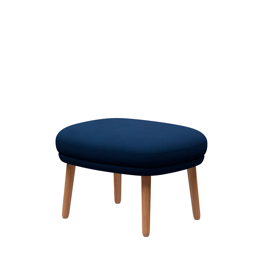 Fri Pall med stomme i ek från Fritz Hansen - Christianshavn - 1153 Blue Uni - Jacobsen Plus