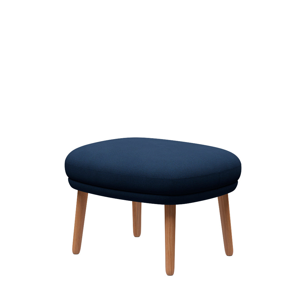 Fri Pall med stomme i ek från Fritz Hansen - Christianshavn - 1155 Dark Blue - Jacobsen Plus