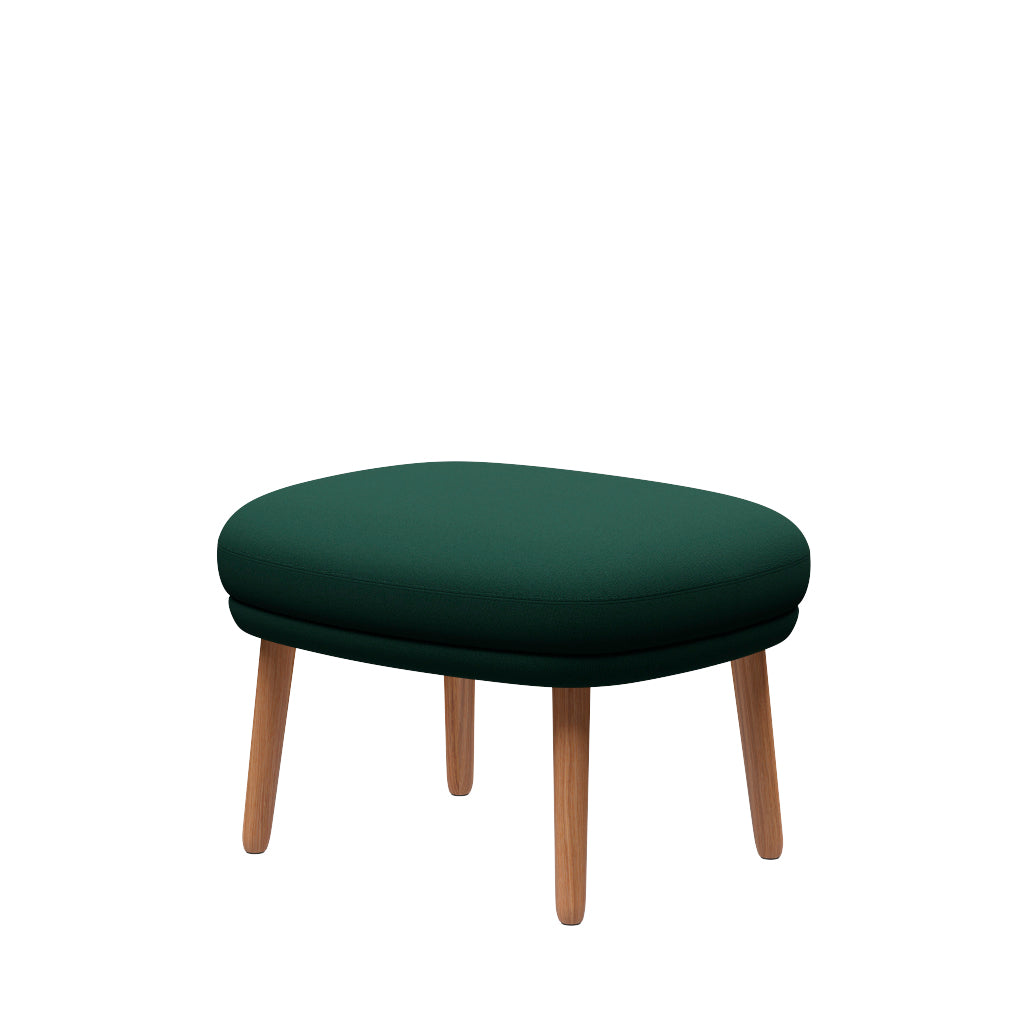 Fri Pall med stomme i ek från Fritz Hansen - Christianshavn - 1160 Dark Green Uni - Jacobsen Plus