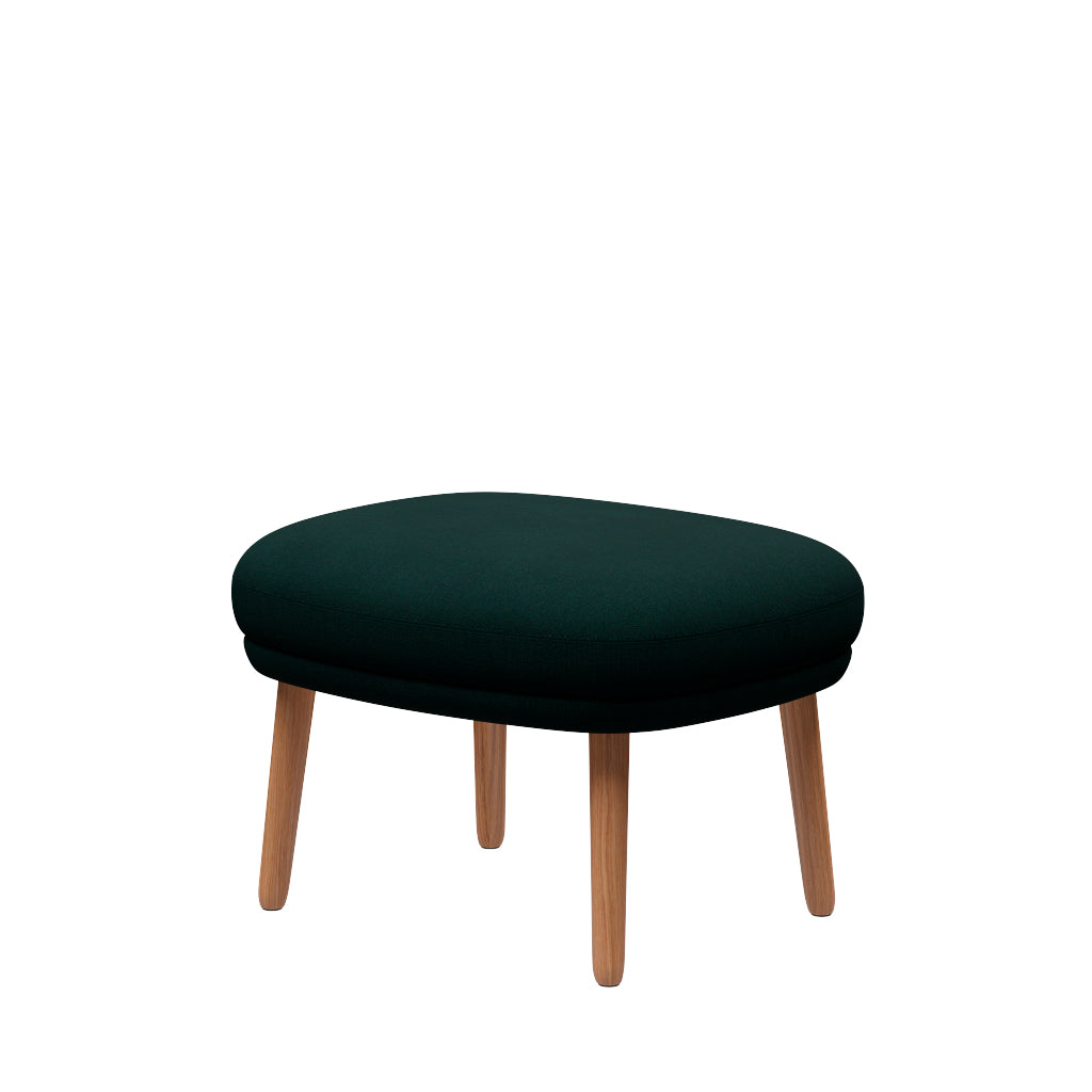 Fri Pall med stomme i ek från Fritz Hansen - Christianshavn - 1161 Dark Green - Jacobsen Plus