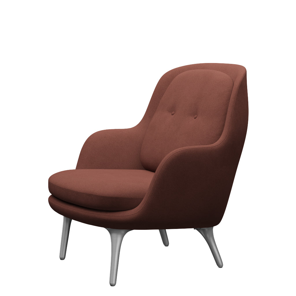 Fri Fåtölj med stativ i aluminium från Fritz Hansen - Christianshavn - 1133 Orange - Jacobsen Plus