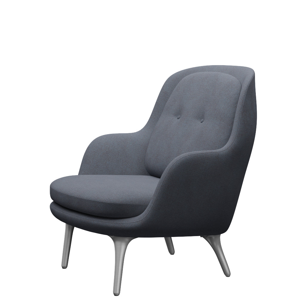 Fri Fåtölj med stativ i aluminium från Fritz Hansen - Christianshavn - 1150 Orange/Blue - Jacobsen Plus