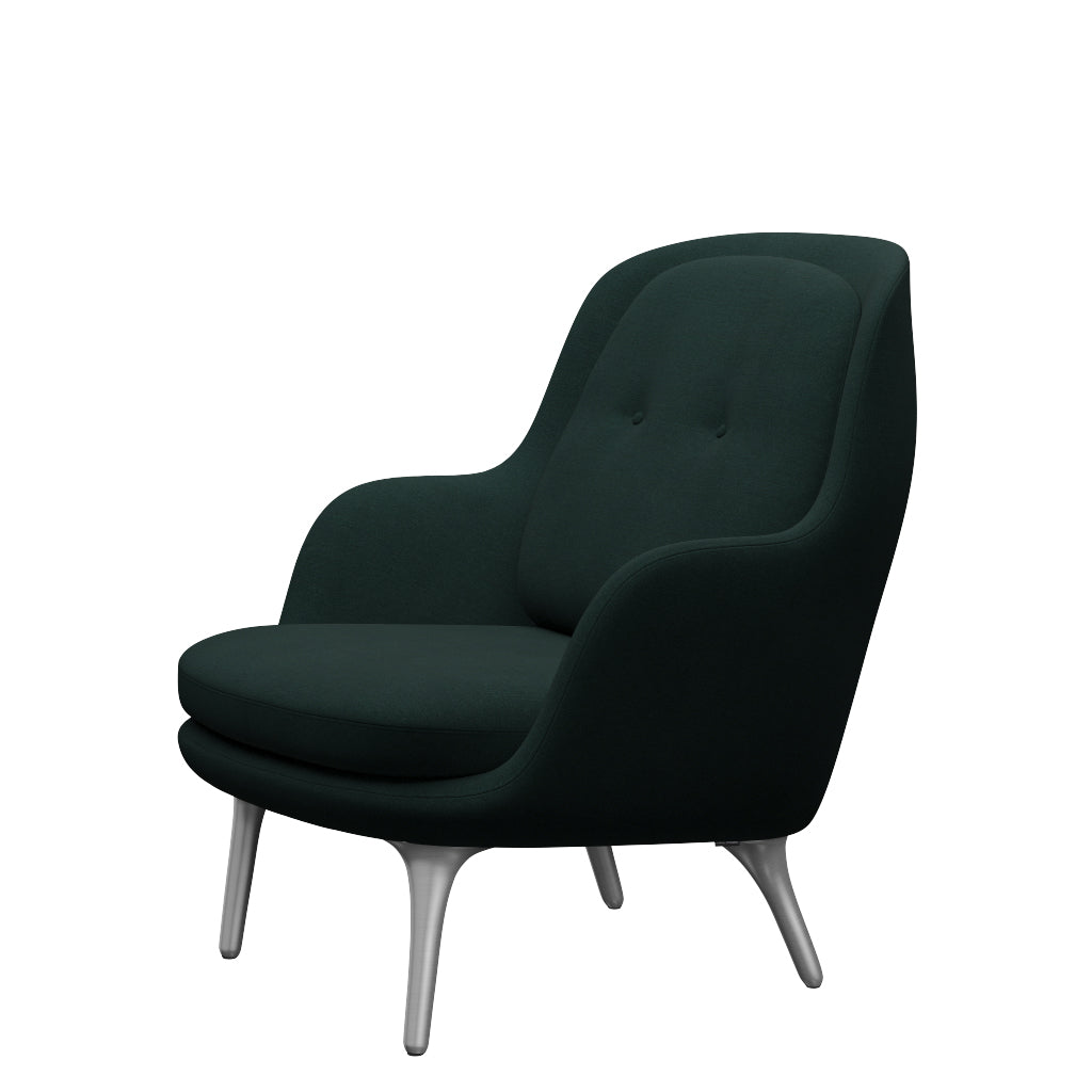 Fri Fåtölj med stativ i aluminium från Fritz Hansen - Christianshavn - 1161 Dark Green - Jacobsen Plus