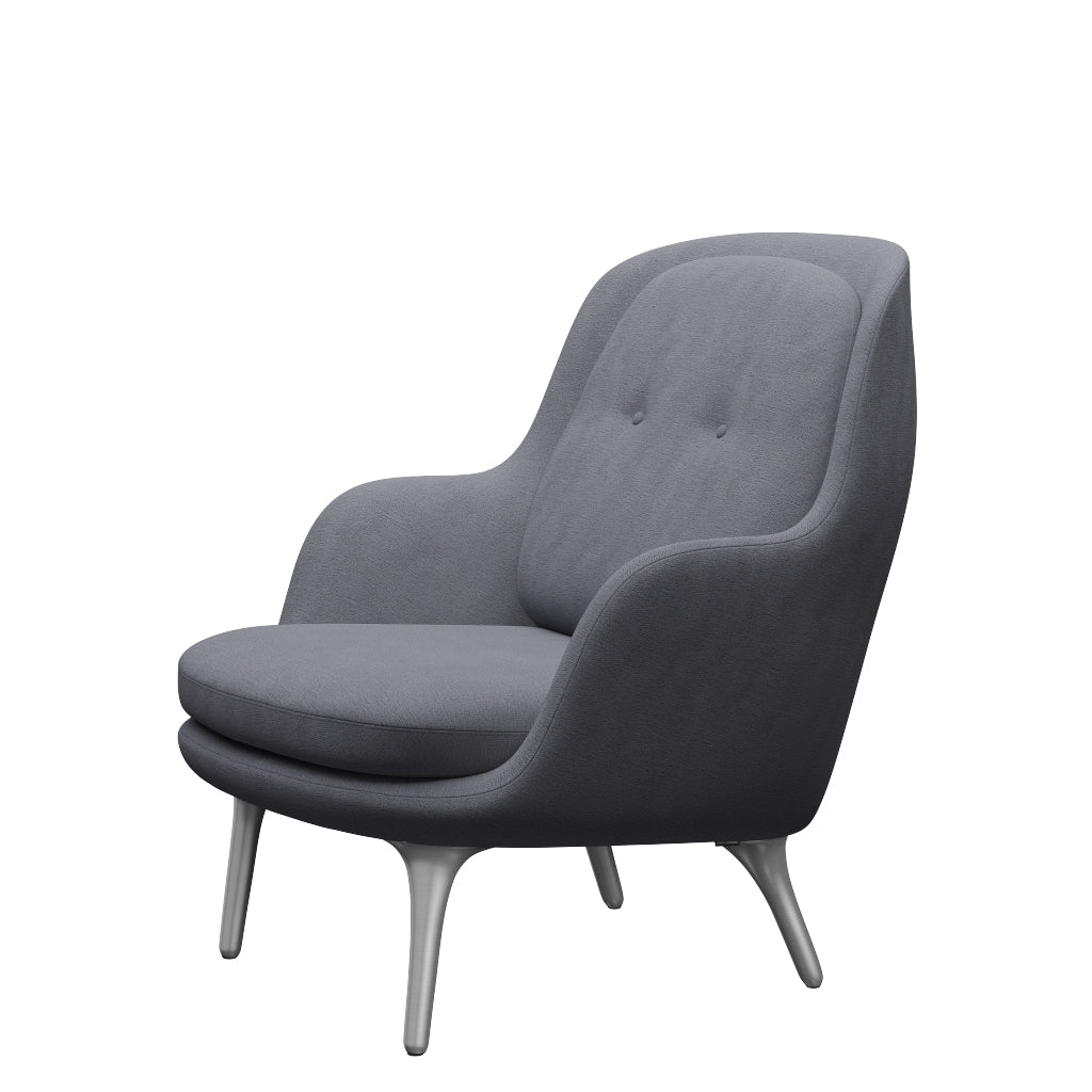 Fri Fåtölj med stativ i aluminium från Fritz Hansen - Christianshavn - 1171 Light Grey - Jacobsen Plus