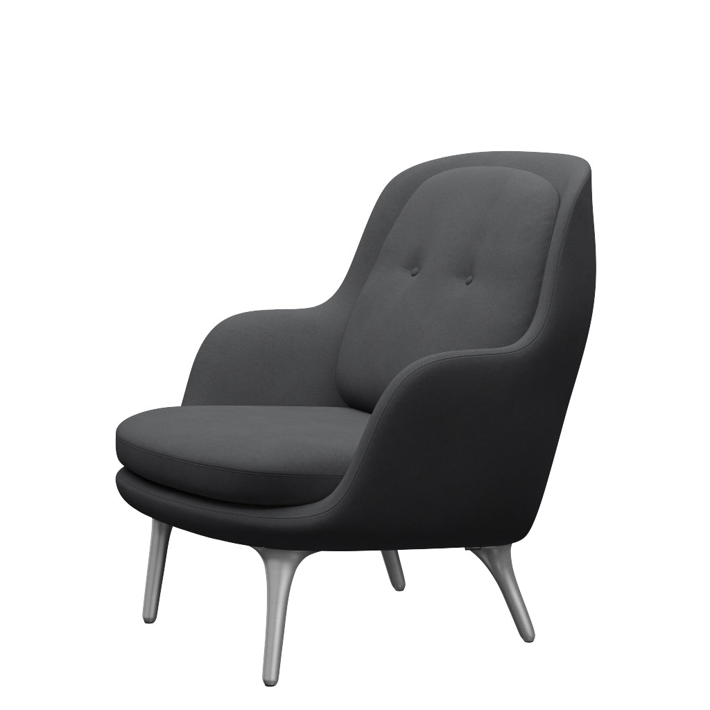Fri Fåtölj med stativ i aluminium från Fritz Hansen - Christianshavn - 1172 Grey Uni - Jacobsen Plus