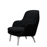 Fri Fåtölj med stativ i aluminium från Fritz Hansen - Christianshavn - 1175 Black Uni - Jacobsen Plus