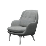 Fri Fåtölj med stativ i aluminium från Fritz Hansen - Hallingdal - 116 White Grey - Jacobsen Plus