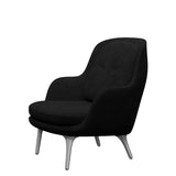 Fri Fåtölj med stativ i aluminium från Fritz Hansen - Hallingdal - 180 Charcoal - Jacobsen Plus