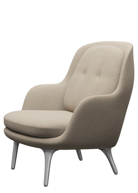 Fri Fåtölj med stativ i aluminium från Fritz Hansen - Christianshavn - 1110 Yellow - Jacobsen Plus