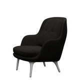 Fri Fåtölj med stativ i aluminium från Fritz Hansen - Hallingdal - 376 Brown/Dark Grey - Jacobsen Plus