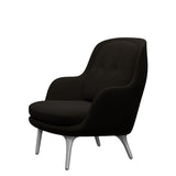 Fri Fåtölj med stativ i aluminium från Fritz Hansen - Hallingdal - 390 Dark Brown - Jacobsen Plus
