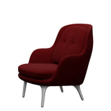 Fri Fåtölj med stativ i aluminium från Fritz Hansen - Hallingdal - 687 Dark Red - Jacobsen Plus