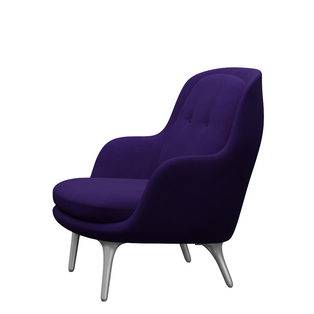 Fri Fåtölj med stativ i aluminium från Fritz Hansen - Hallingdal - 702 Purple - Jacobsen Plus