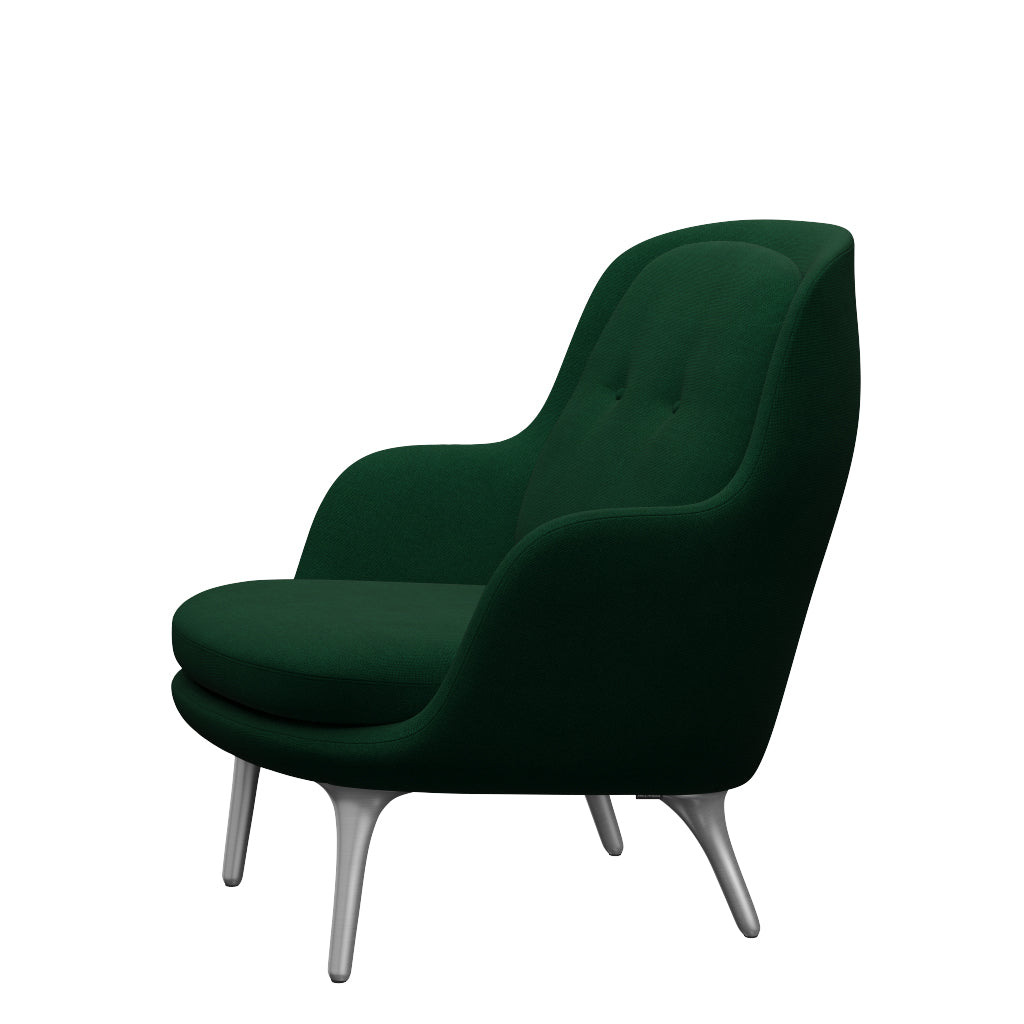 Fri Fåtölj med stativ i aluminium från Fritz Hansen - Hallingdal - 944 Glass Green - Jacobsen Plus