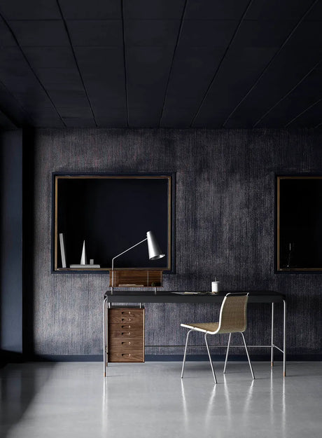 AJ52 Society Table från Carl Hansen & Søn - Ek - Svart læder - 140x70cm / Lak / Inkl. lampemodul - Jacobsen Plus