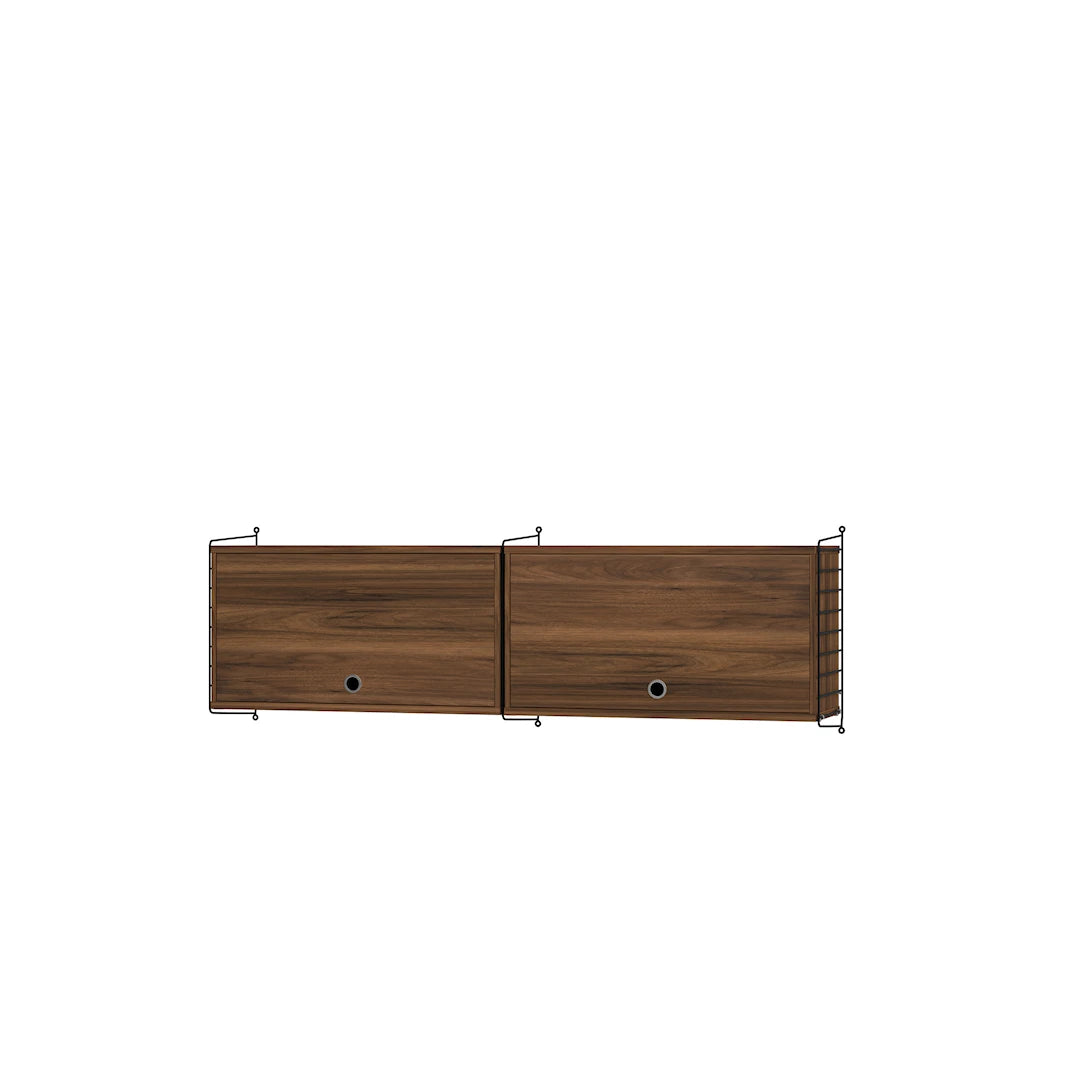 Köksbokhylla, paket N från String Furniture - Svart - valnød - Jacobsen Plus