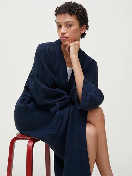Kimono Linen, marinblå från Aiayu - S-M - Jacobsen Plus