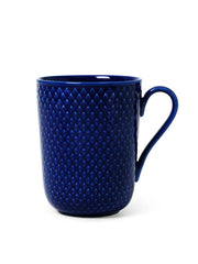 Rhombe mugg med hank, mörkblå från Lyngby Porcelæn
