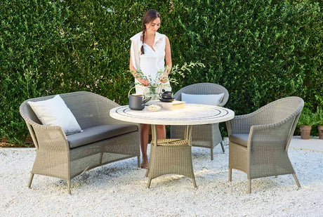 Lansing Soffa från Cane-line - Taupe / Ingen dyna - Jacobsen Plus