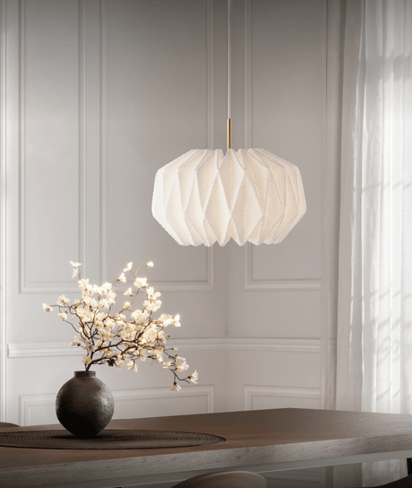 Softly Pleated I pendel S i mässing, vit från Le Klint - 3 - Jacobsen Plus