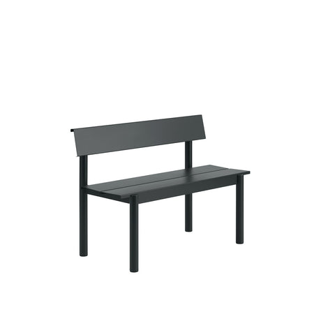 Linear Steel Trädgårdsbänk med ryggstöd 110 cm från Muuto - Svart - Jacobsen Plus
