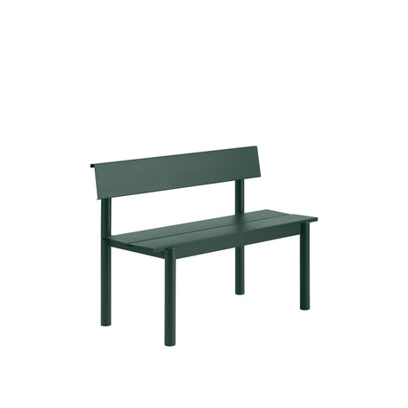 Linear Steel Trädgårdsbänk med ryggstöd 110 cm från Muuto - Svart - Jacobsen Plus
