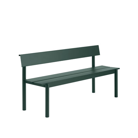 Linear Steel Trädgårdsbänk med ryggstöd 170 cm från Muuto - Svart - Jacobsen Plus