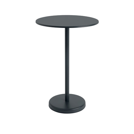 Linear Steel cafébord Ø70 cm, H105 cm från Muuto - Svart - Jacobsen Plus