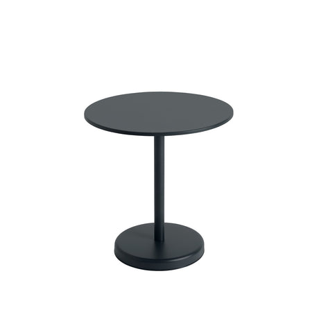 Linear Steel cafébord Ø70 cm, H73 cm från Muuto - Svart - Jacobsen Plus