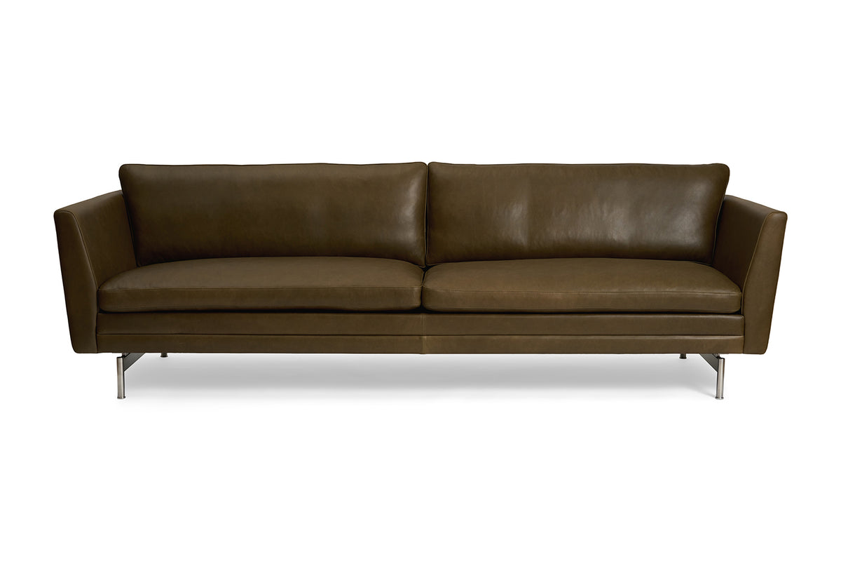 MH2301 Soffa, gefion läder från Mogens Hansen - 2 pers. sofa (158 cm) / Olivengrøn - Jacobsen Plus